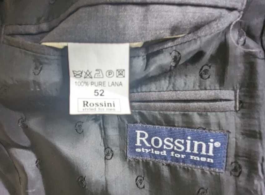 Костюм Rossini 100% вълна. Сако L, Панталон - XL