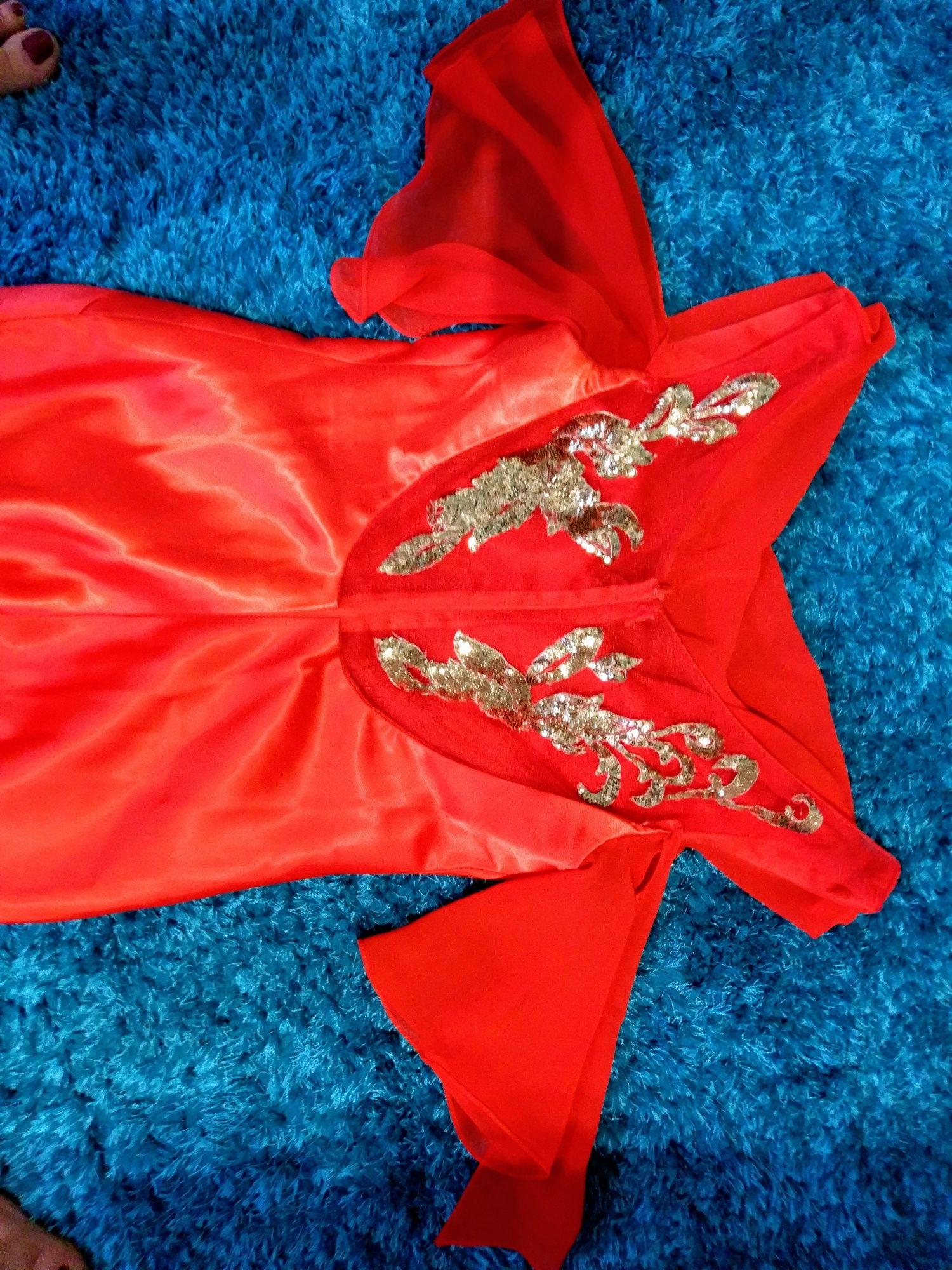 Rochie elegantă de seară Tafta roșie, mărime S/M