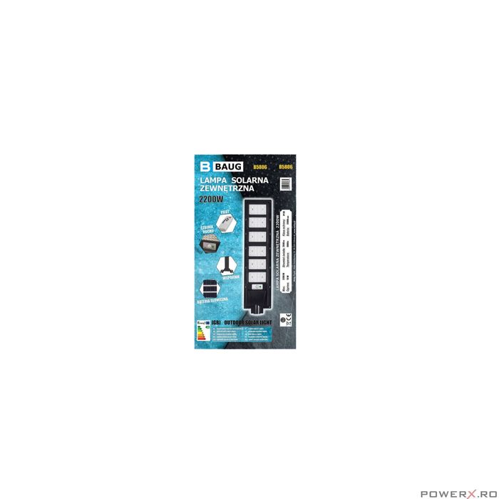 Lampa cu incarcare solara, pentru exterior, proiector 2200 W 2640 lm,