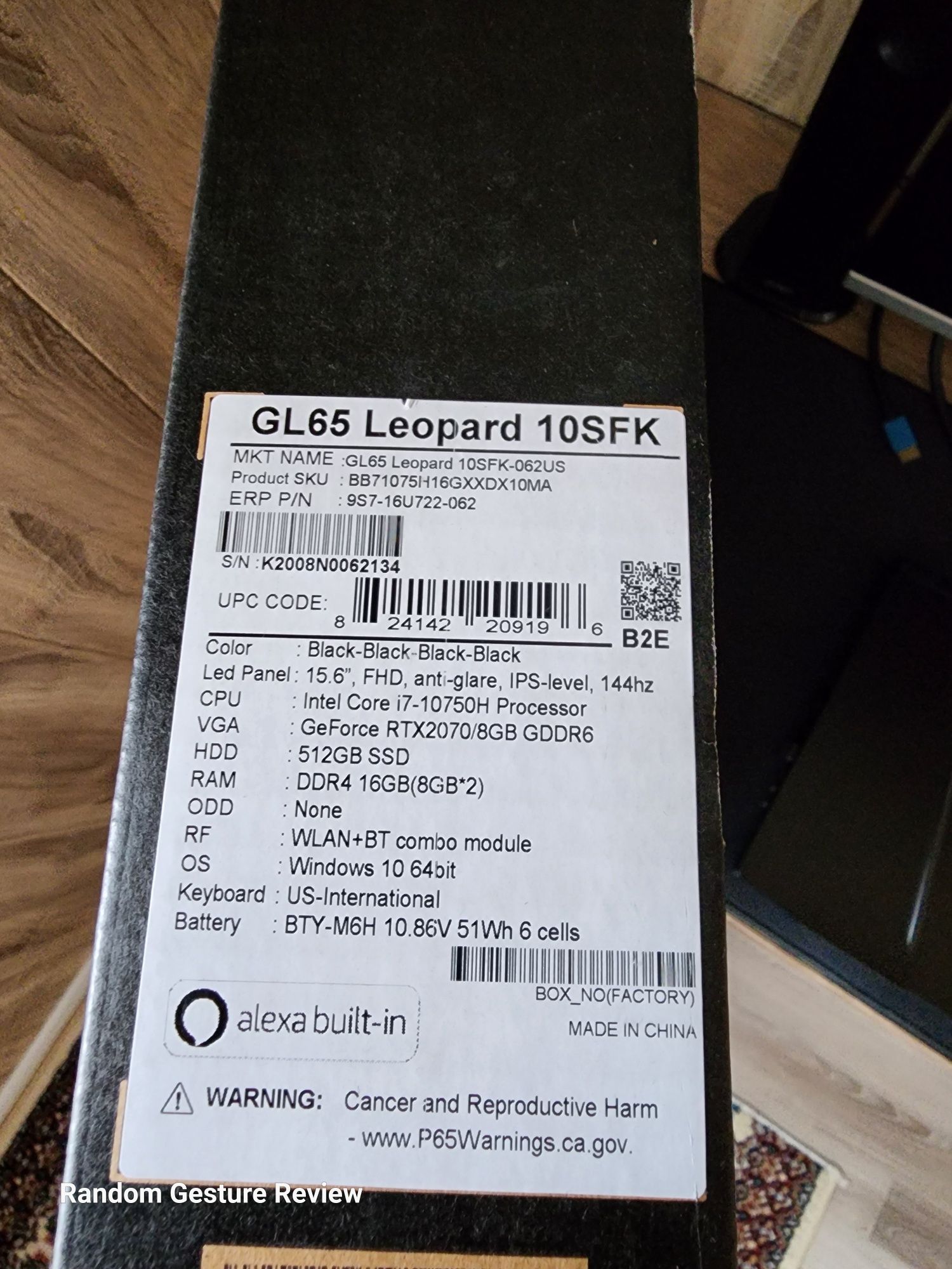 Продаётся как новый MSI GL65 Leopard 10SFK игровой ноутбук!