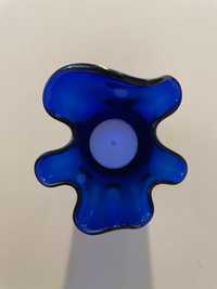 suport lumanare Danez design scandianv din cristal albastru