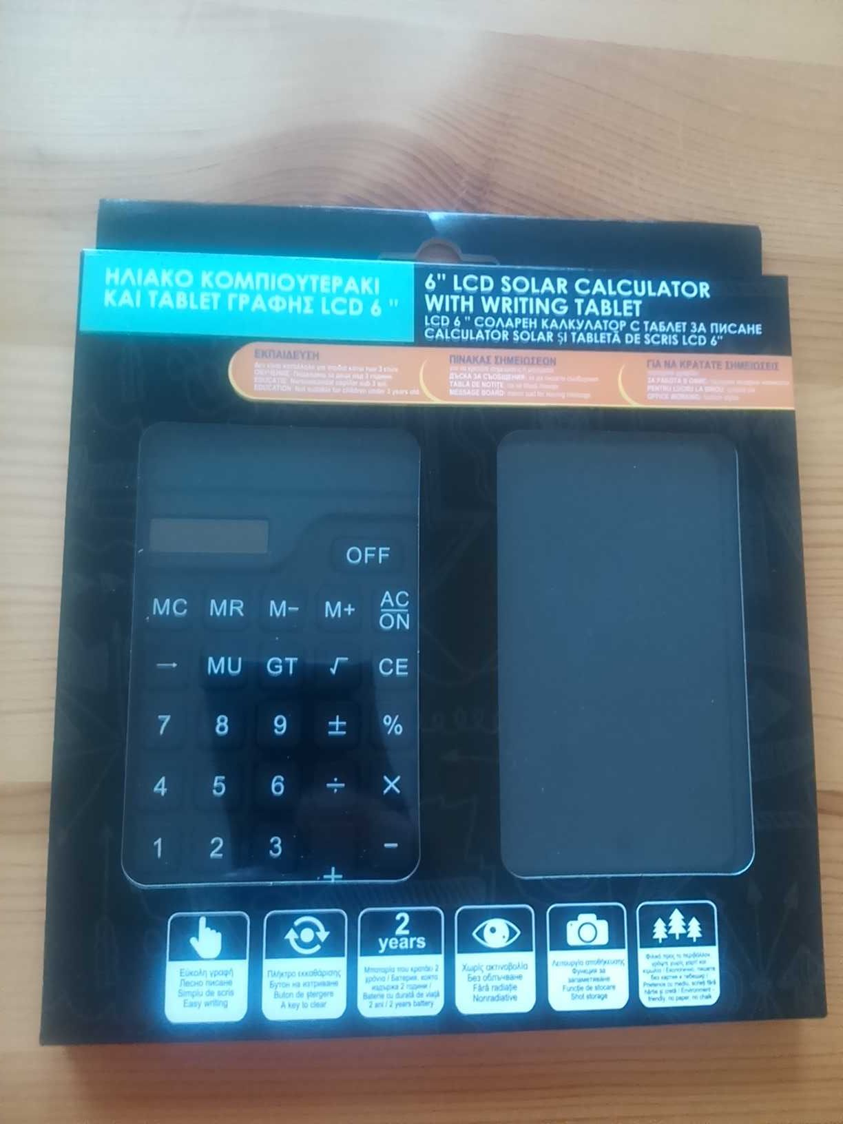 Соларен калкулатор с таблет за писане