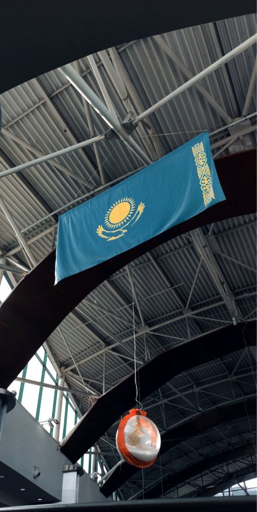 Казакстанский флаг 1х2