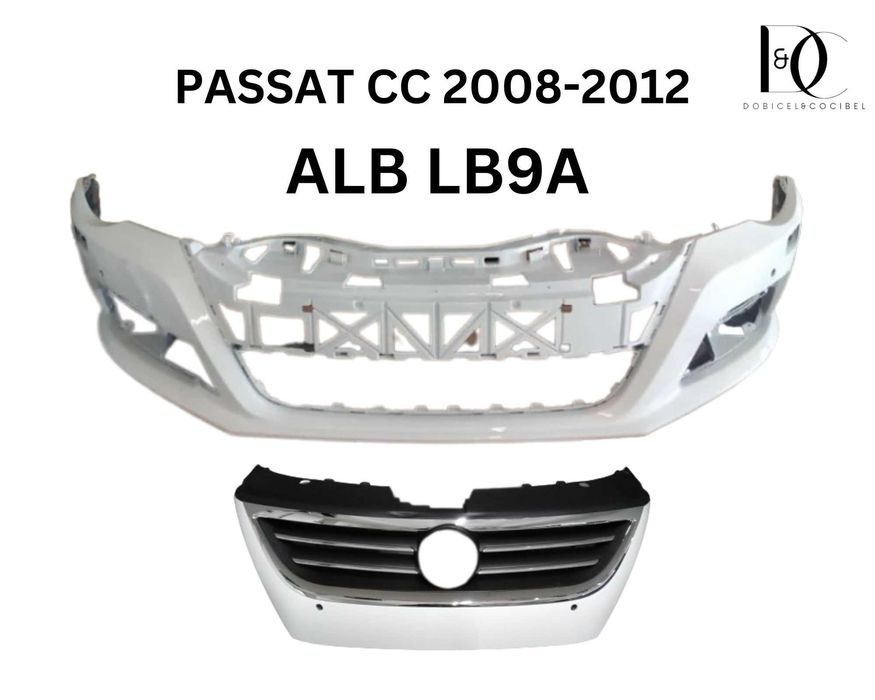 Bara fata spalator 2x PDC Grila radiator VW PASSAT CC 08-12 Alb LB9A