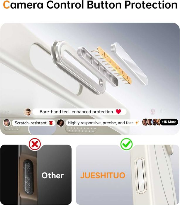 JUESHITUO Кейс за iPhone 17 Pro Max с Magsafe + протектор за екрана 9H