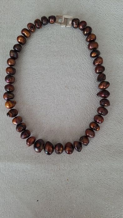 Colier din perle naturale și argint