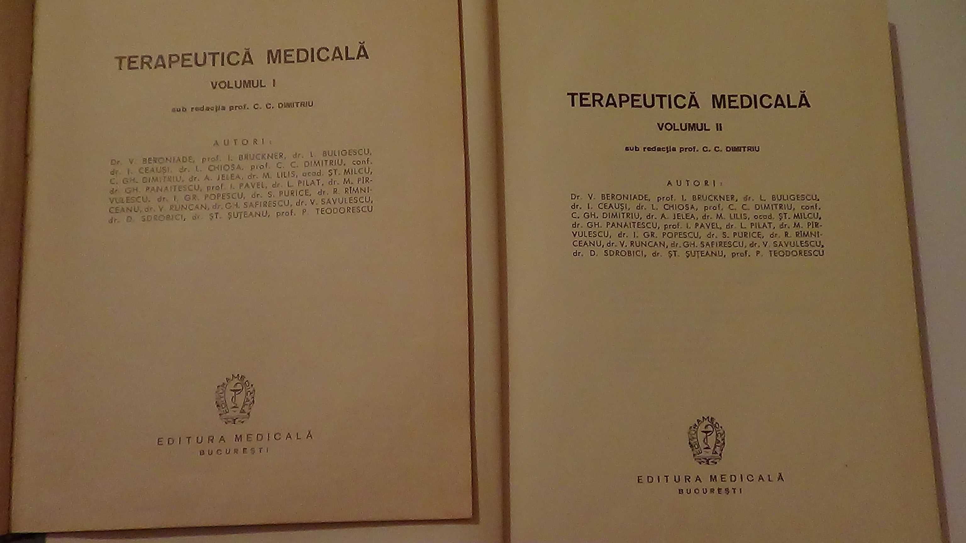 Terapeutica Medicala 2 vol. 1961,Patologie Indusa Prenatal 1978