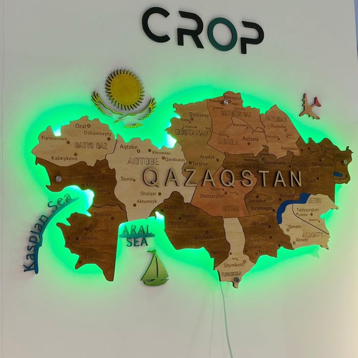 Карта мира и Казахстана