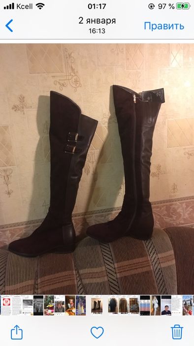 Шлепки, босоножки Сапоги высокие, полусапожки замшевые.