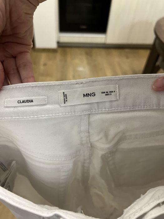 Бял панталон Mango, размер 36