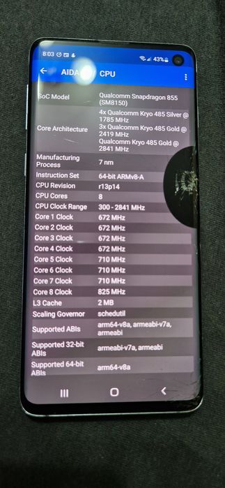 Samsung S10 varianta cu procesor Qualcomm 128 gb display cu pată crapa