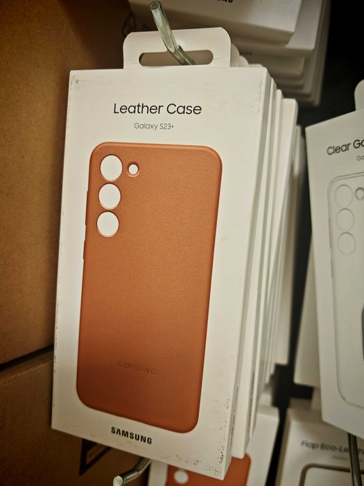 Husa originala piele Samsung S23 PLUS maro sigilata