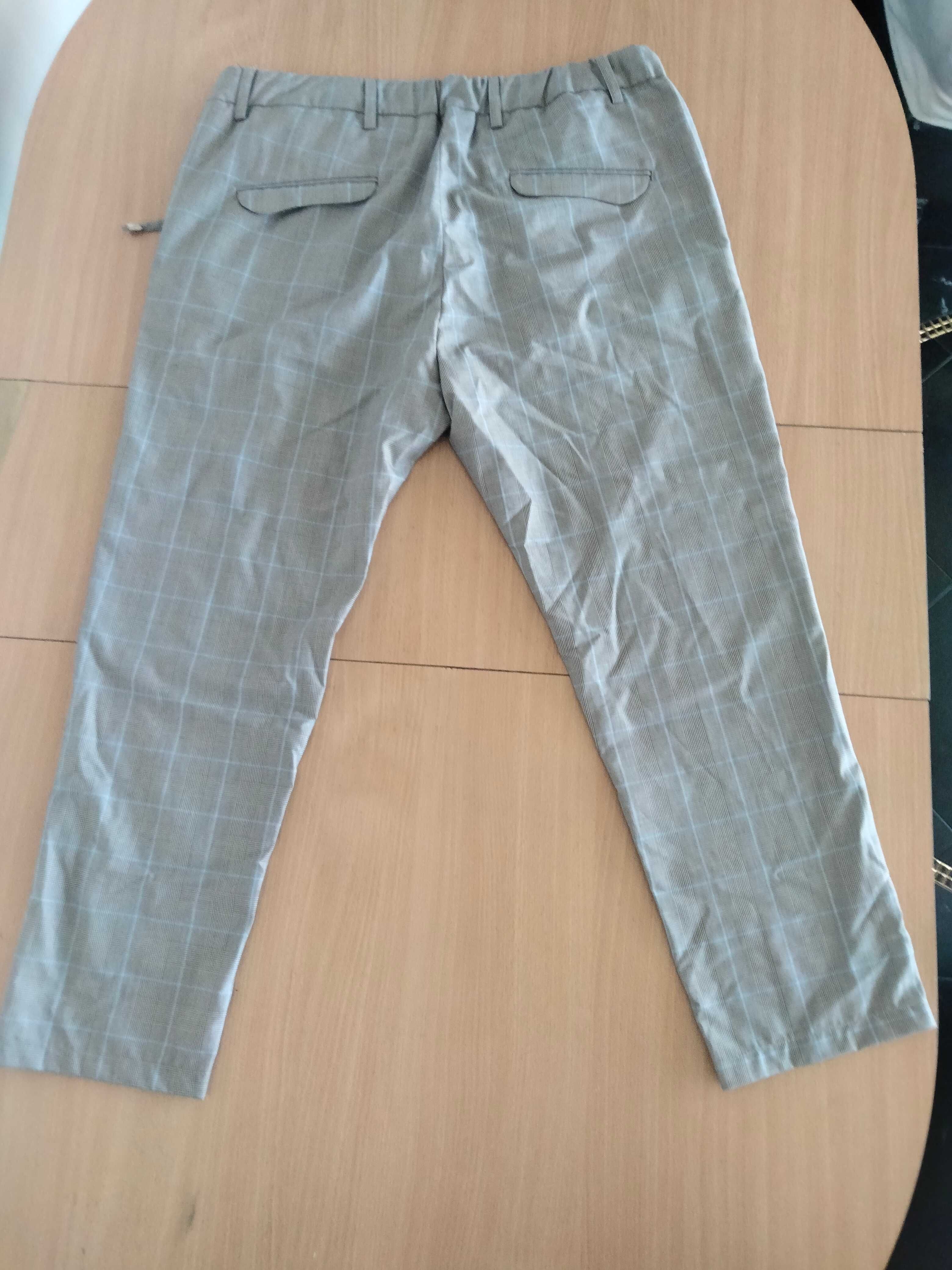 Pantaloni subtiri vara Bigotti in carouri slim body 56 L - XL noi