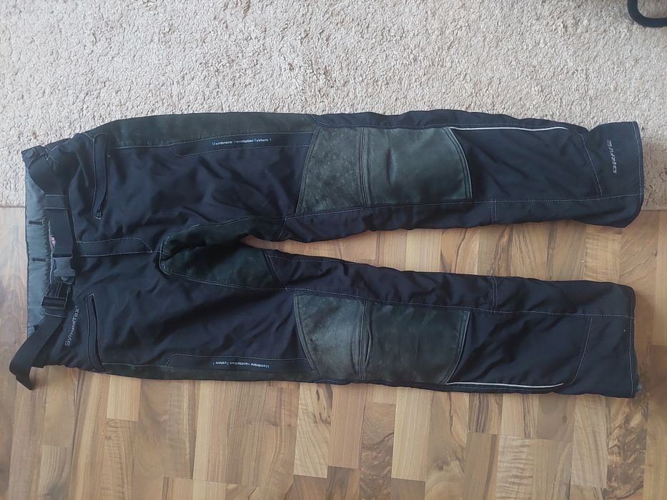 Pantaloni moto,piele și textil,firma Polo drive, XL (54-56)
