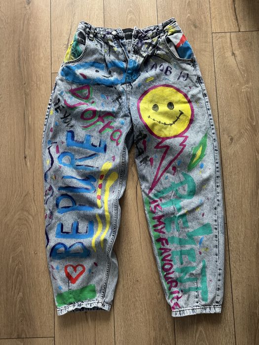 Дънки Djofra, Размер М, ръчно нарисувани