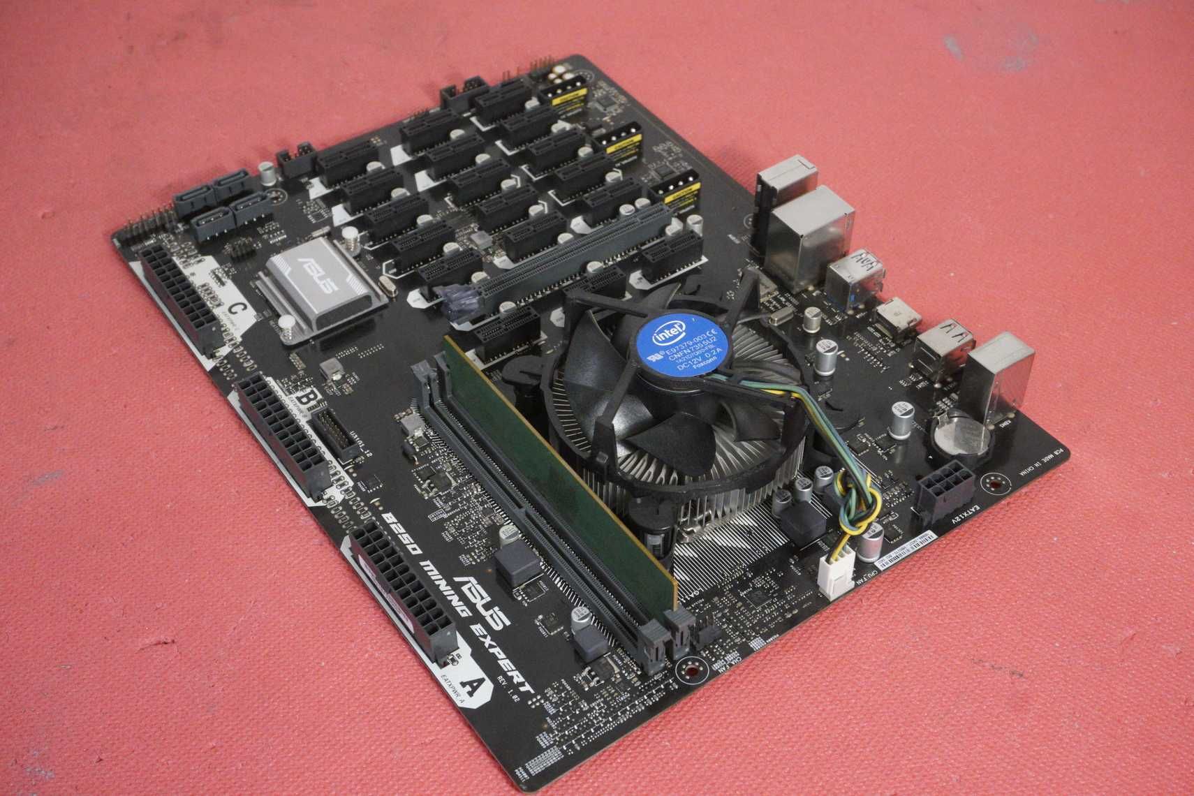 Комбо Дъно ASUS B250 Mining expert intel 6-7th gen с процесор, 4GB RAM