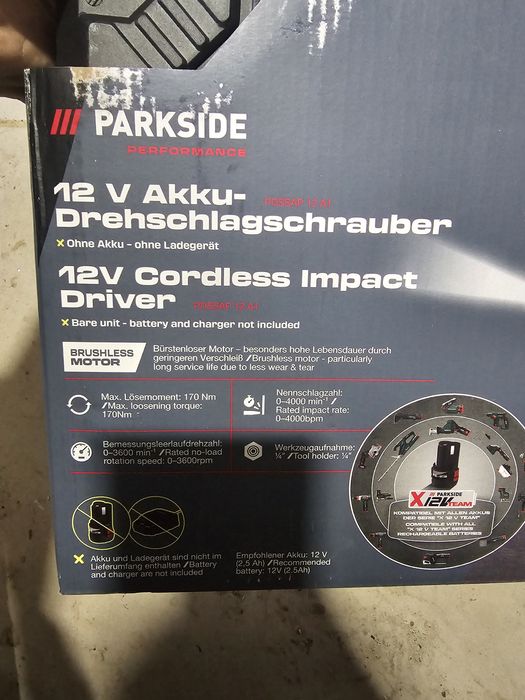 Pistol filetanta impact parkside 12v 170nm performance