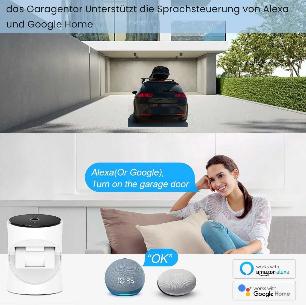 Устройство за отваряне на гаражни врати Smart WiFi съвместимо с Alexa