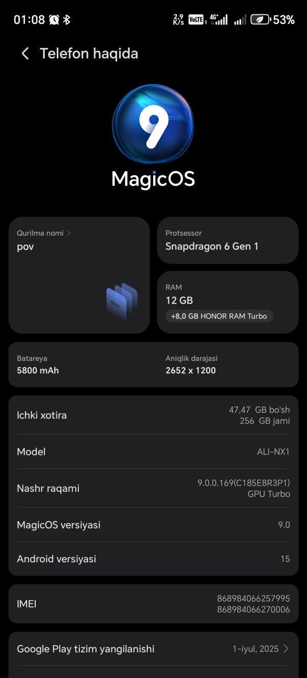 Honor x9b 256/12GB