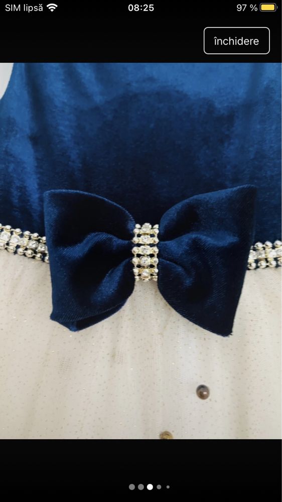 Rochița Cinderella catifea tulle și sclipici, 4 ani