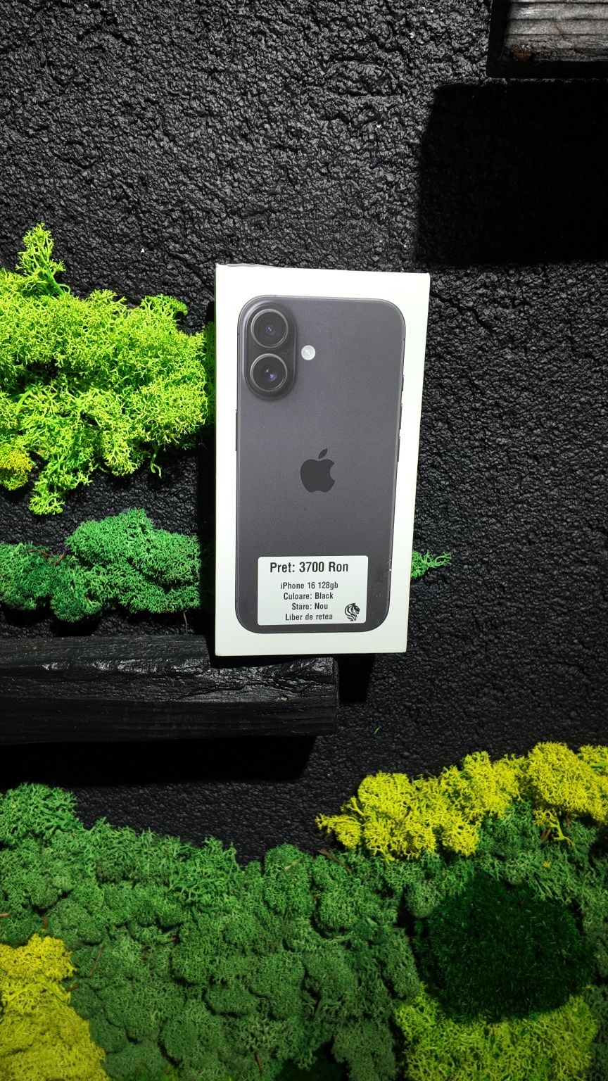 iPhone 16 128gb Black Neverlocked Nou Sigilat/Fact+Garantie