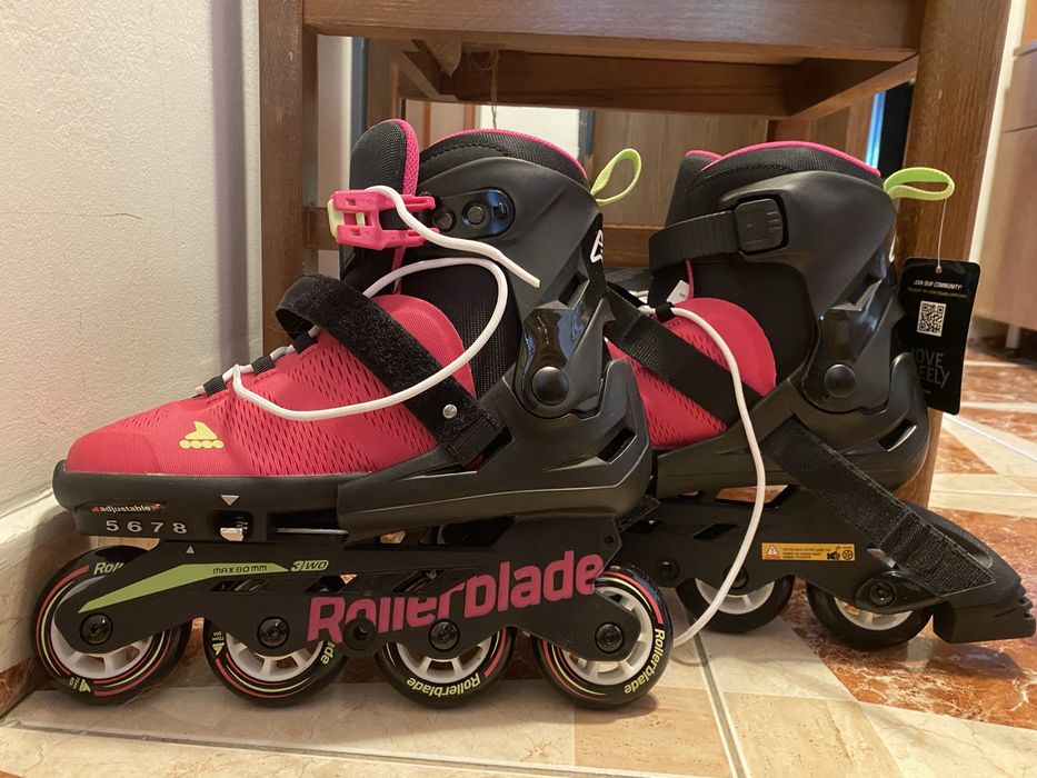 Role reglabile copii - Rollerblade Microblade pink/lightgreen