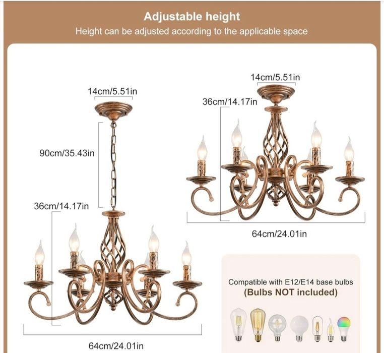 Vând candelabru rustic