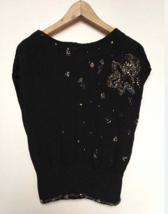 Camasa voal zara bleumarin tip asos cu aplicatii