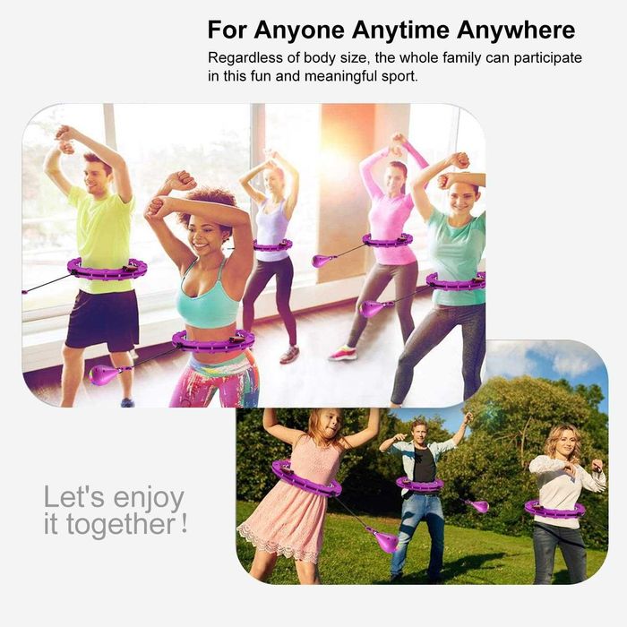 Смарт фитнес обръч HiroShi – 24 сваляеми секции, 360 градуса масаж