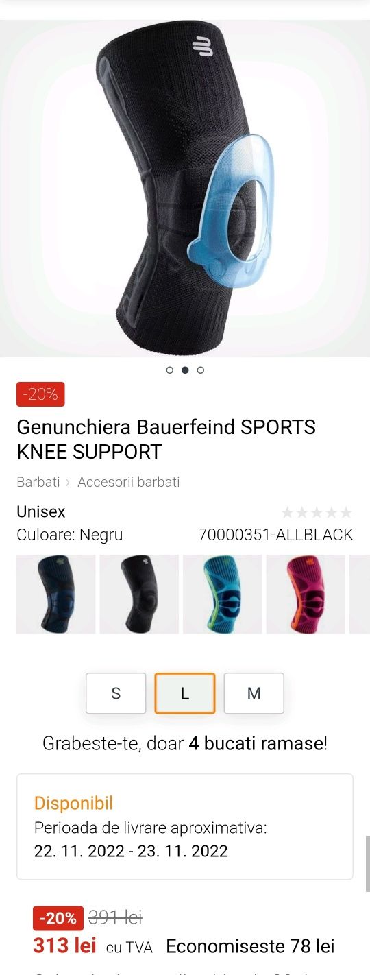 Genunchieră pentru sportivi cu silicon