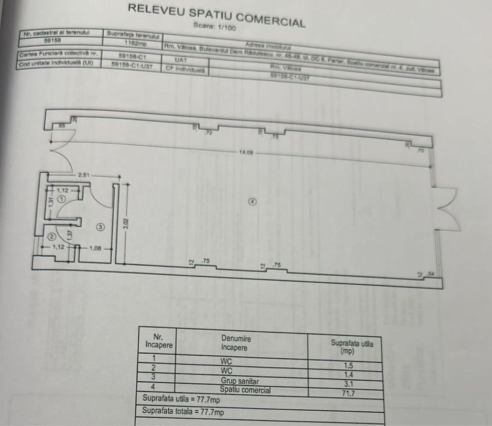 Închiriez Spatiu Comercial Bulevardul Dem Radulescu 78 m Utili