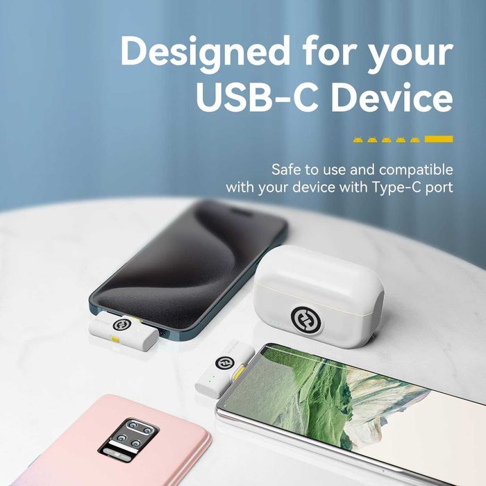 Hollyland Lark M2 - Най-малките безжични микрофони (USB-C, 30ч)
