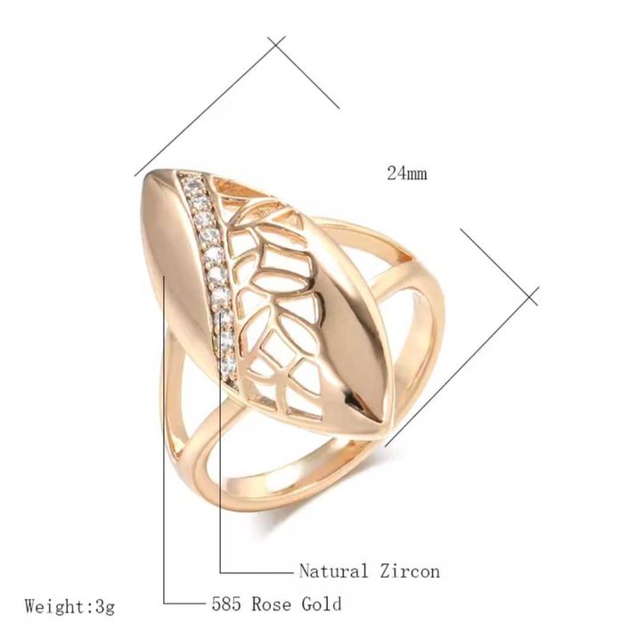 GR5, inel placat aur 14k,model deosebit, zirconiu alb, nou si marcat