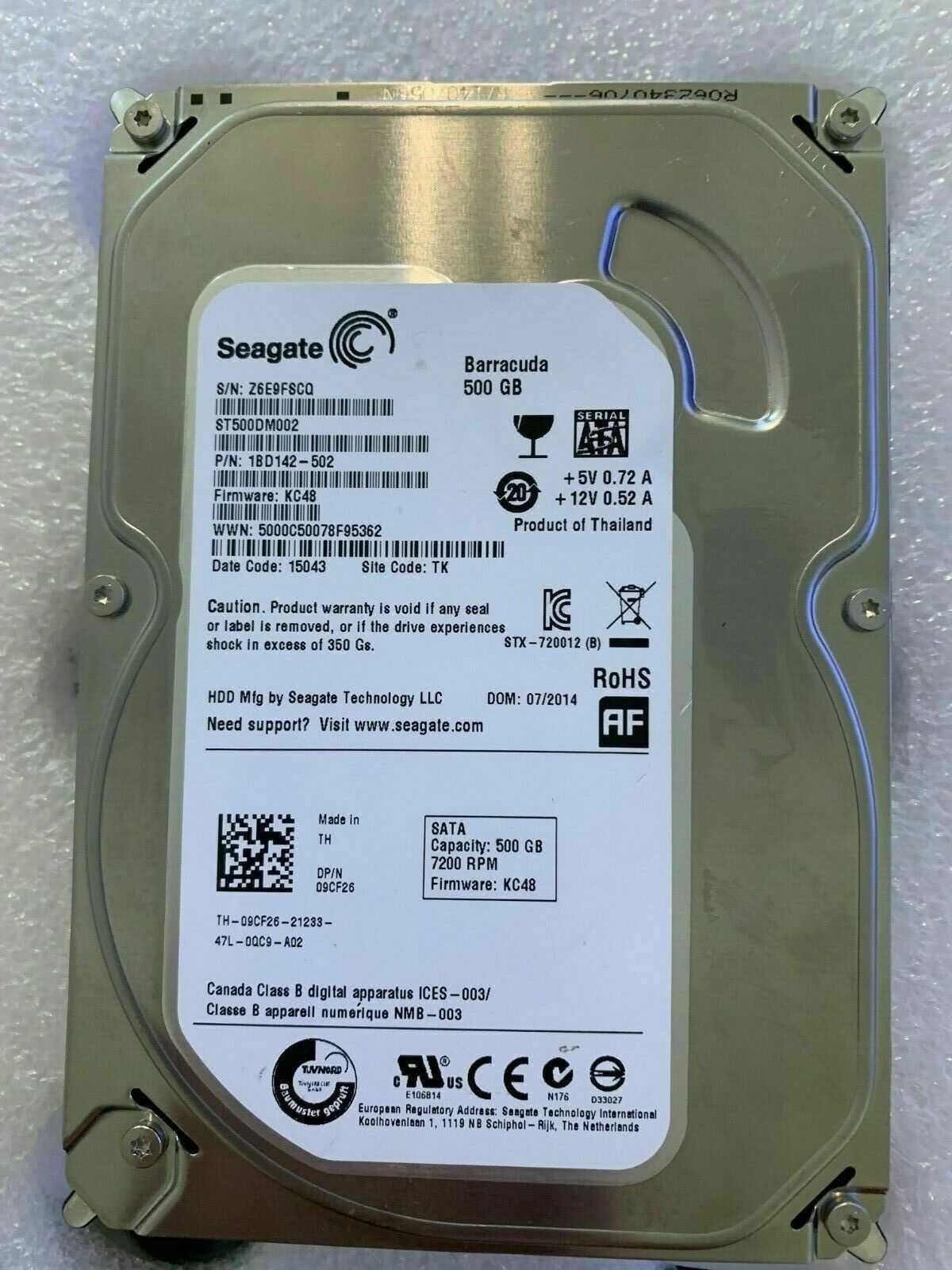HDD/Disk SATA 3 Seagate Barracuda 500 GB 7200.14 / 7200 rpm
