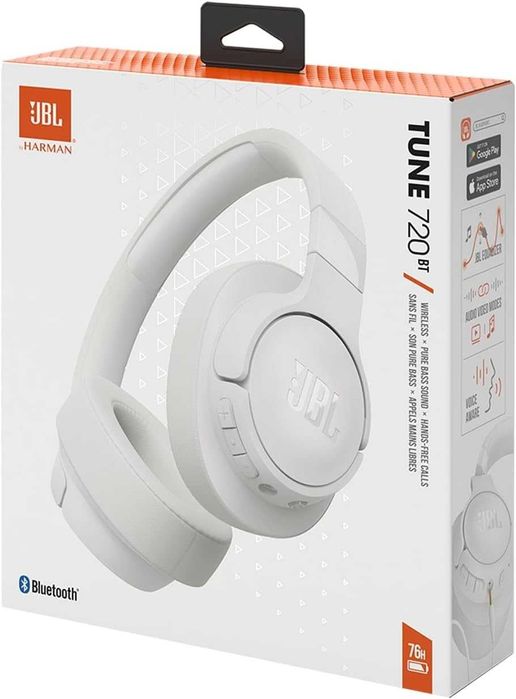 Безжични Bluetooth Слушалки с Микрофон JBL - Tune 720BT, JBLT720BTWHT