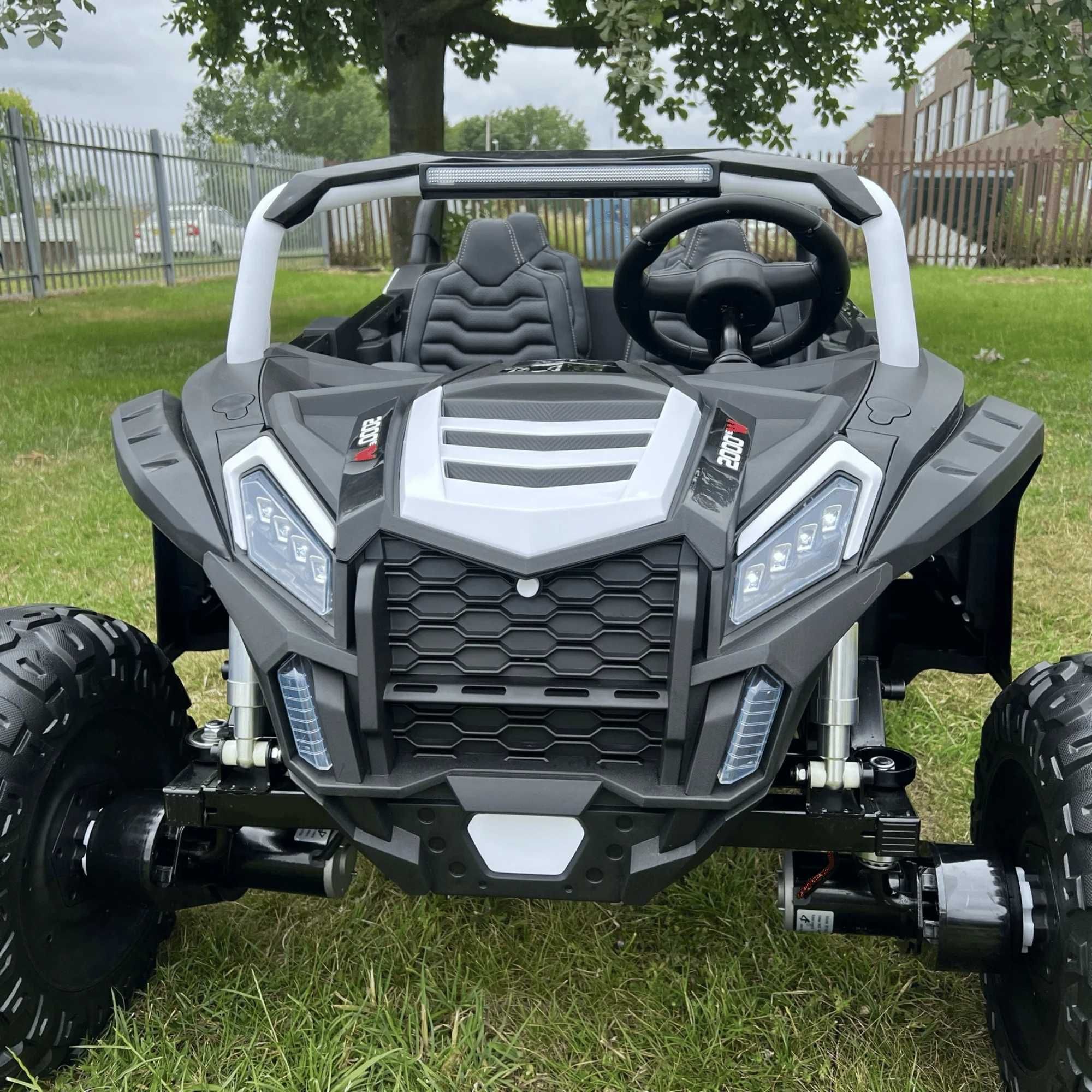 UTV electric copii 4-9 ani Racing 2000 600W 4x4,4 locuri, R. Moi Alb