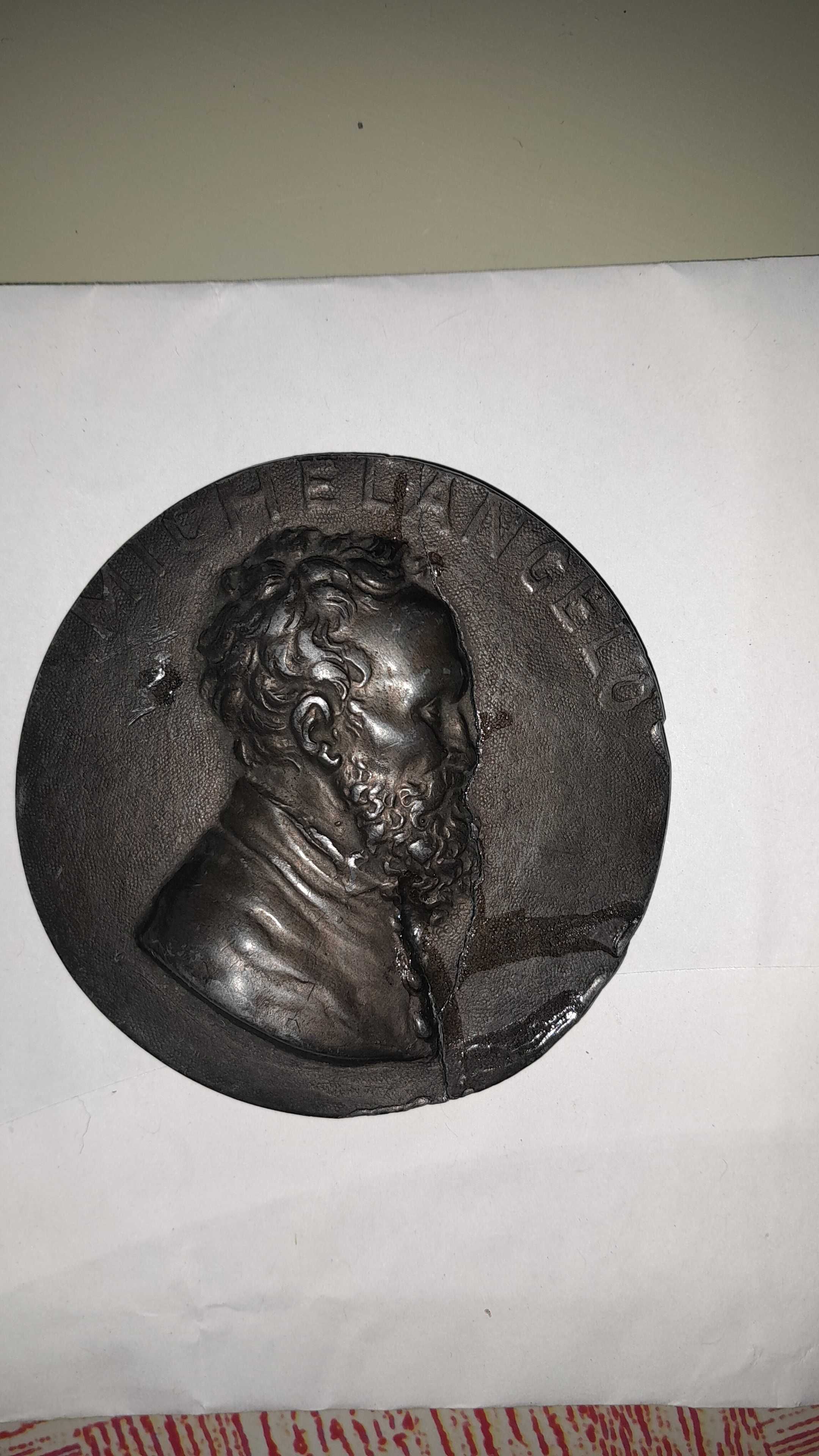 Medalia renascentista Michelangelo Bonarotti