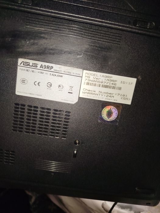 asus a9pr 3.42a ,65v