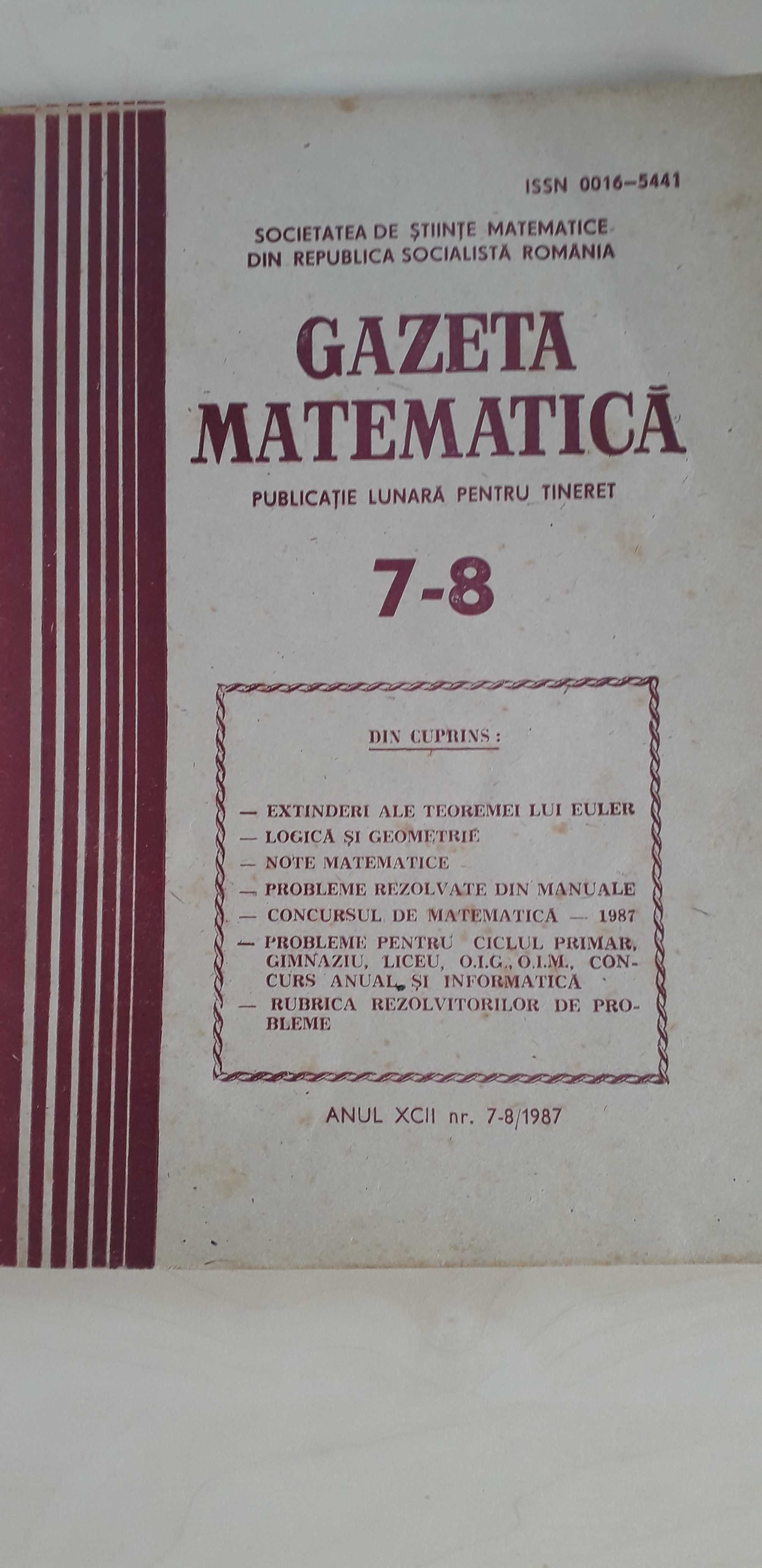 Gazeta matematica 8 buc