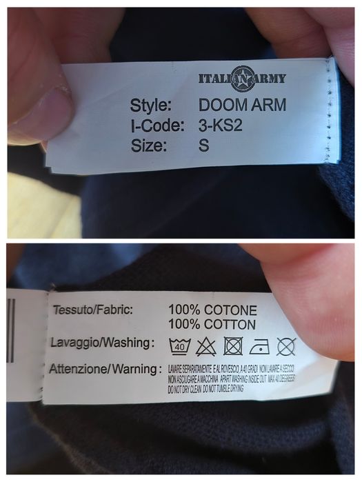 Pulover Bărbați Italian Army, Standard Issue, 100% Bumbac - S