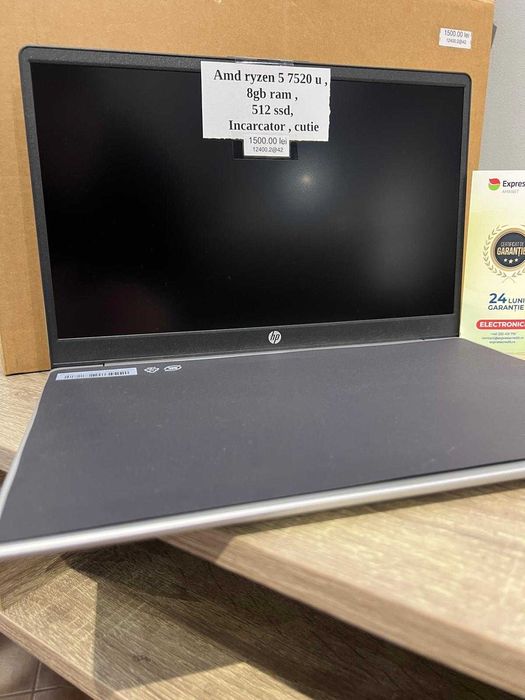 (Ag42) Laptop HP Ryzen 5 7520u, 8GB 512GB B12400.2  2 ANI GARANTIE!