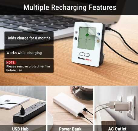 Bluetooth термометър за барбекю с 4 сонди ThermoPro TP25