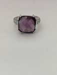 Vand inel argint vintage piatra ametist si zirconii