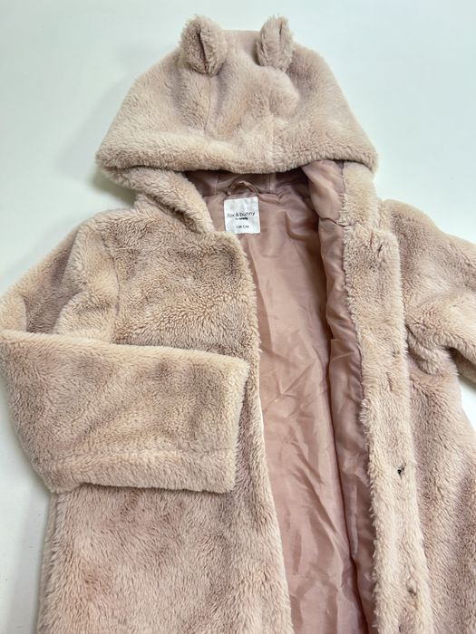 Пухено розово палтенце