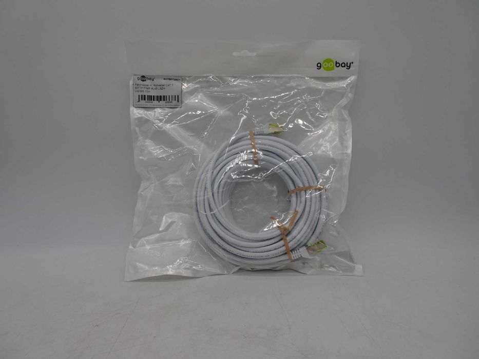 Cablu de retea Goobay, S/FTP Cat 7 cu mufe  RJ45 0.5m alb