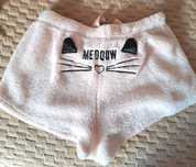 Pantaloni pufoși de pijama pantaloni scurti de fleece cu iepuraș