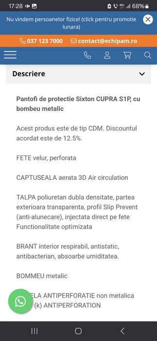 Pantofi protectie Sixton