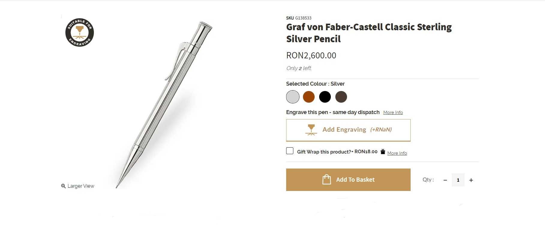 Graf von Faber-Castell Propelling Pencil Classic Sterling Silver