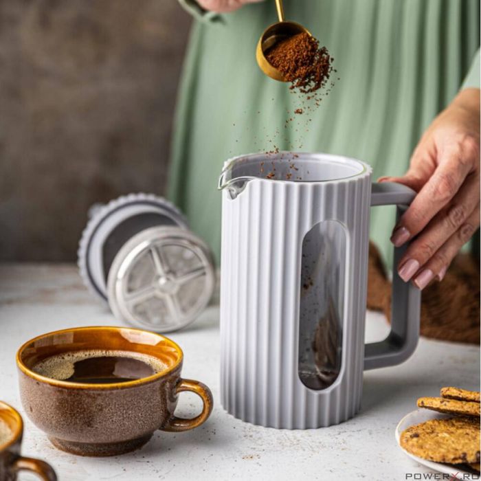 Aparat de cafea/ceai cu presiune de capacitate. 0,35 l, gri, Klausberg