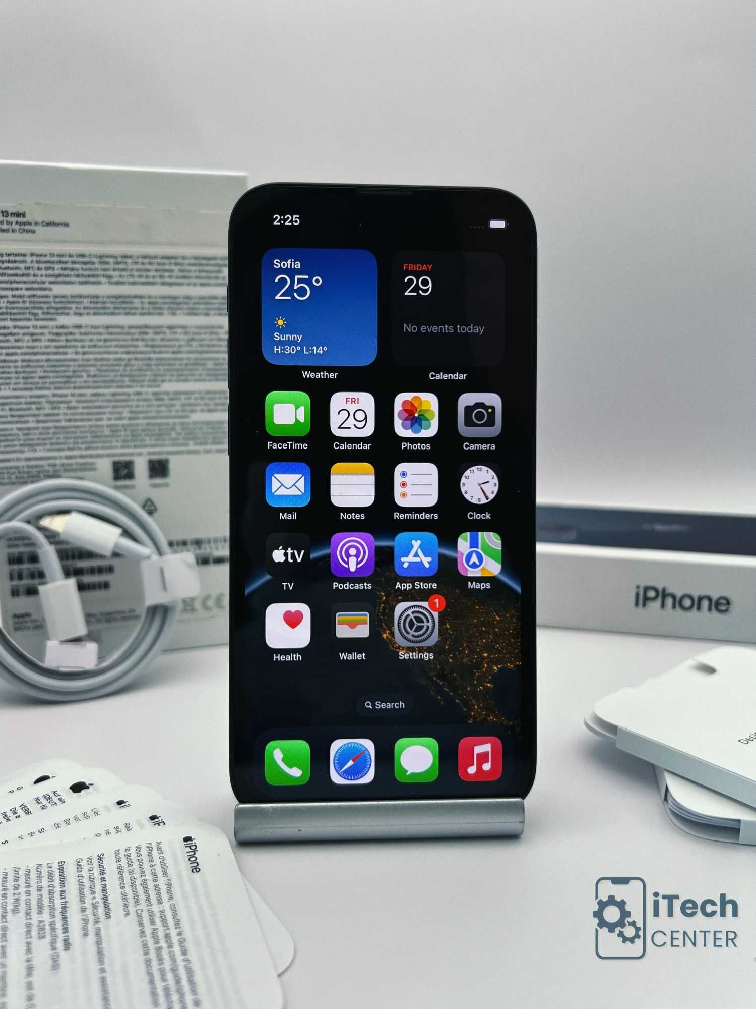 iPhone 13 mini, 128GB, Midnight, 100% батерия, КАТО НОВ, 1г. ГАРАНЦИЯ!